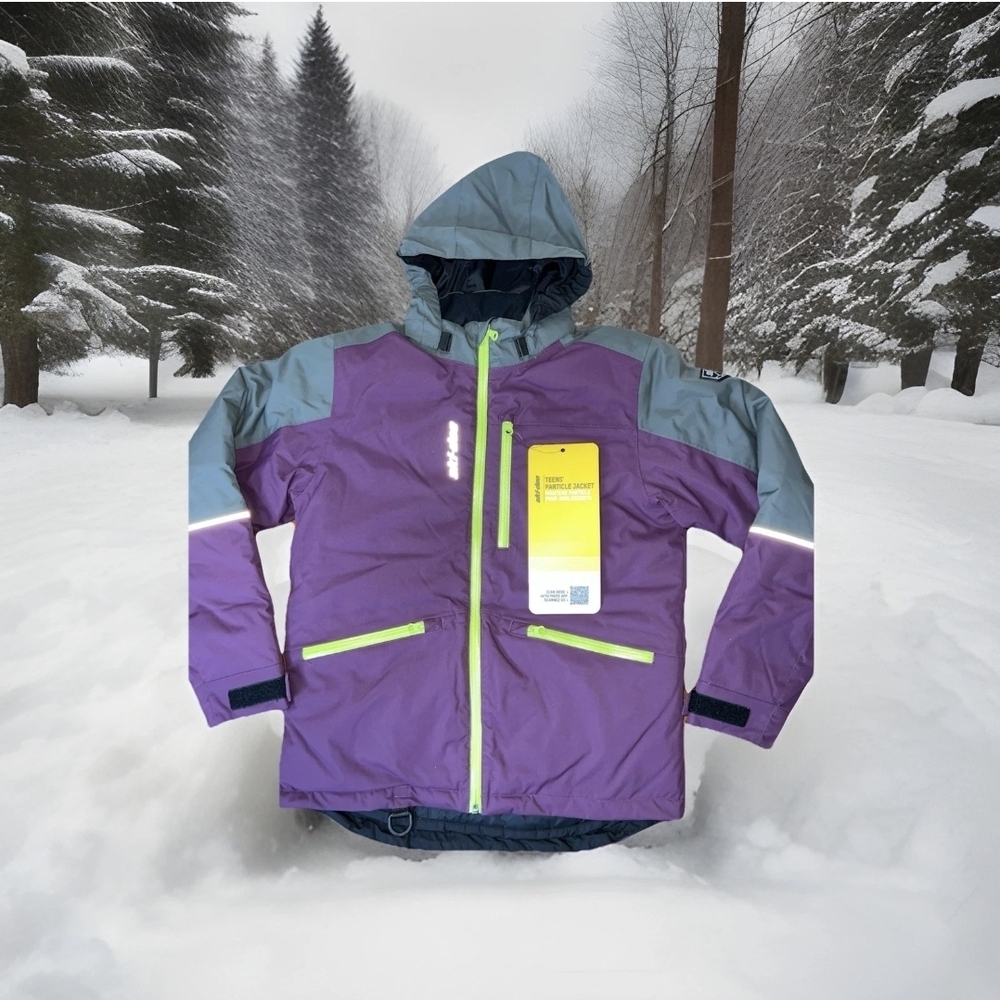 Ski-Doo Youth Particle Jacket Removable Hood, Zip Pockets & 200g ThermalLoft Ins